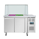 Polar U-Series GN Saladette Counter with Square Sneeze Guard 2 Door UA017-A