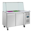 Polar U-Series GN Saladette Counter with Square Sneeze Guard 2 Door UA017-A
