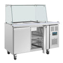 Polar U-Series GN Saladette Counter with Square Sneeze Guard 2 Door UA017-A
