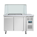 Polar U-Series GN Saladette Counter with Square Sneeze Guard 2 Door UA017-A