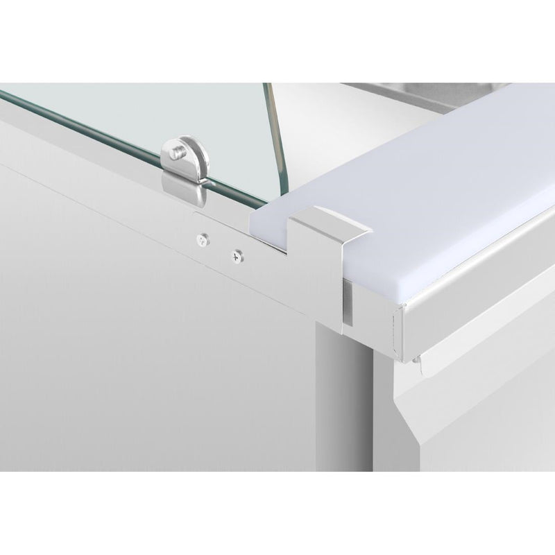 Polar U-Series GN Saladette Counter with Square Sneeze Guard 2 Door UA017-A