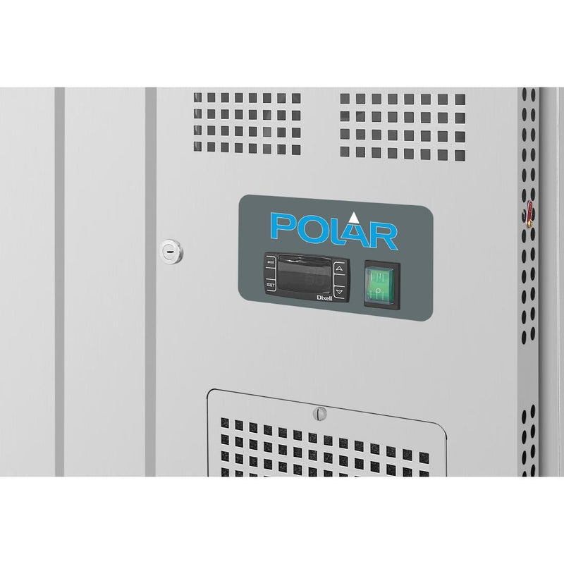 Polar U-Series GN Saladette Counter with Square Sneeze Guard 2 Door UA017-A