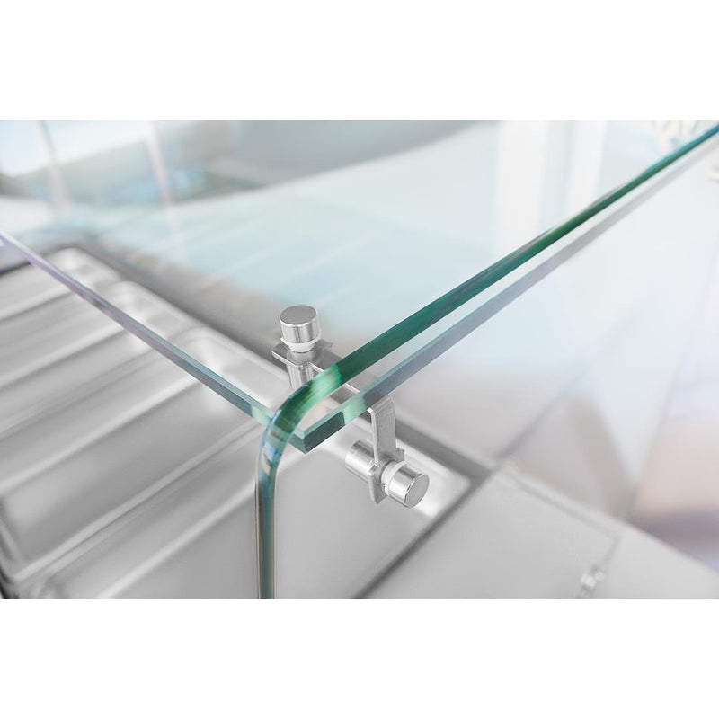 Polar U-Series GN Saladette Counter with Square Sneeze Guard 4 Door UA019-A