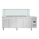 Polar U-Series GN Saladette Counter with Square Sneeze Guard 4 Door UA019-A