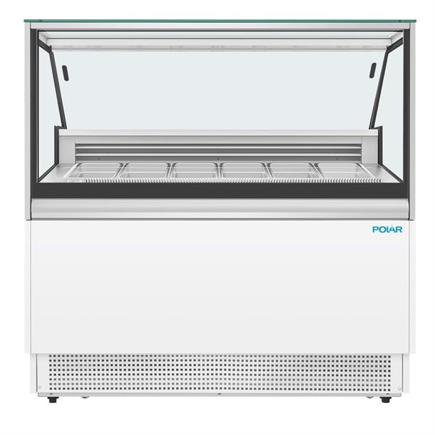 Polar U-Series 6 Pan Ice Cream Serve Over Cabinet Freezer UA058-A