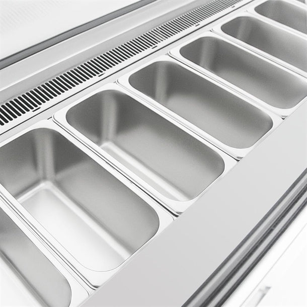 Polar U-Series 6 Pan Ice Cream Serve Over Cabinet Freezer UA058-A