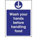 Vogue Wash Hands Before Handling Food Sign W110