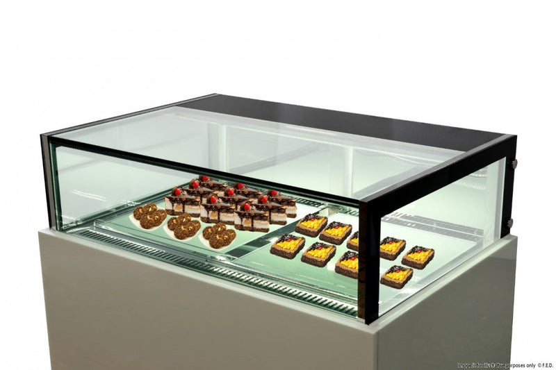 White marble chocolate display with storage 1200x800x1100mm - DS1200V