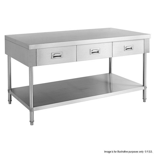 SWBD-7-1500 Work bench with 3 Drawers and Undershelf