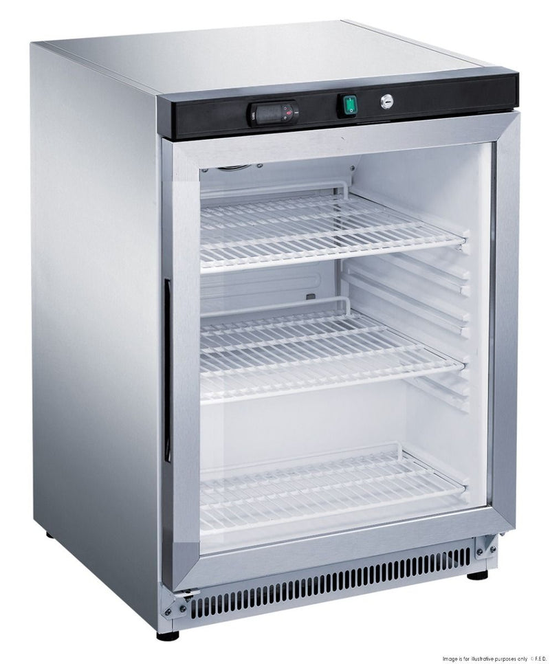 Fed-X Stainless Steel Upright Static Display Fridge XR200SG