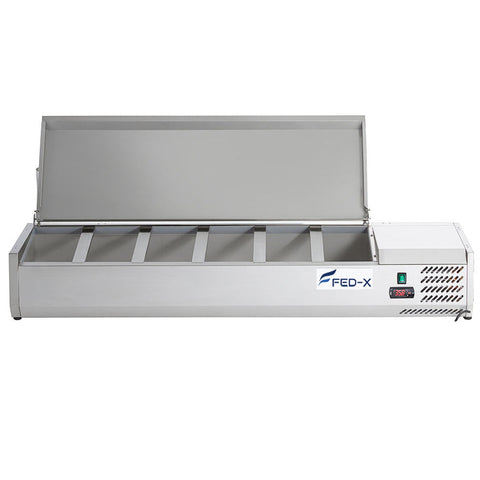 XVRX1500/380S FED-X Salad Bench with Stainless Steel Lid - XVRX1500/380S