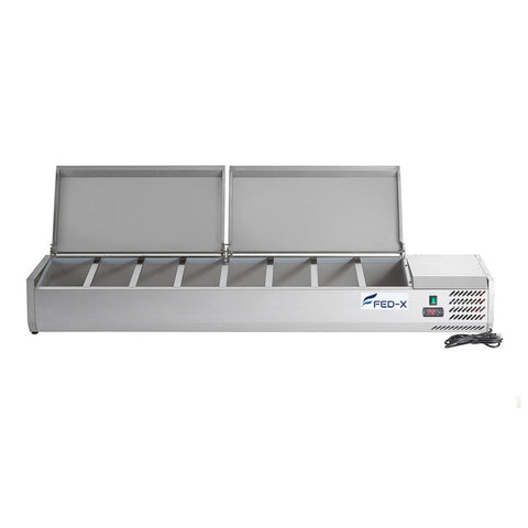 XVRX1800/380S FED-X Salad Bench with Stainless Steel Lids - XVRX1800/380S