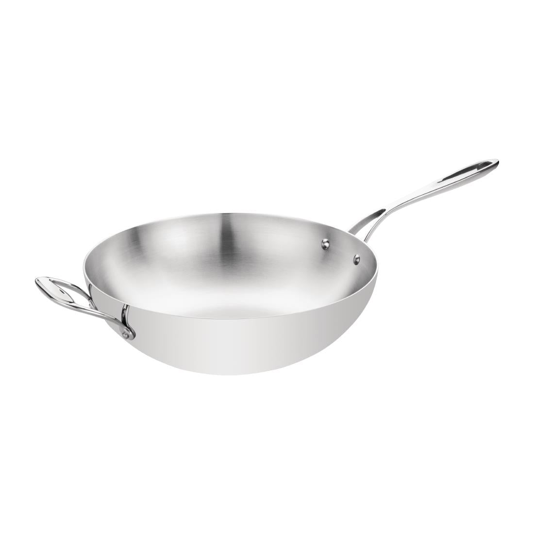 Vogue Tri Wall Wok Flat Base 300mm Y261
