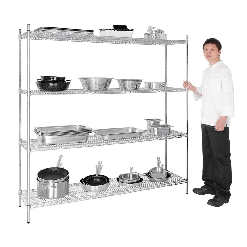 Vogue 4 Tier Wire Shelving Kit 1830x460mm