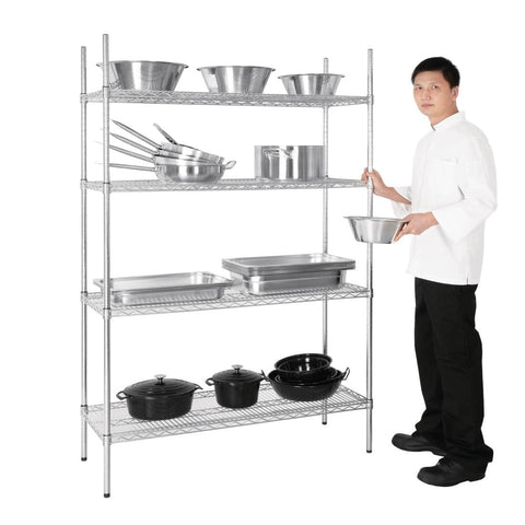 L928 Vogue 4 Tier Wire Shelving Kit 1220x460mm L928