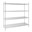 Vogue 4 Tier Wire Shelving Kit 1830x610mm U259