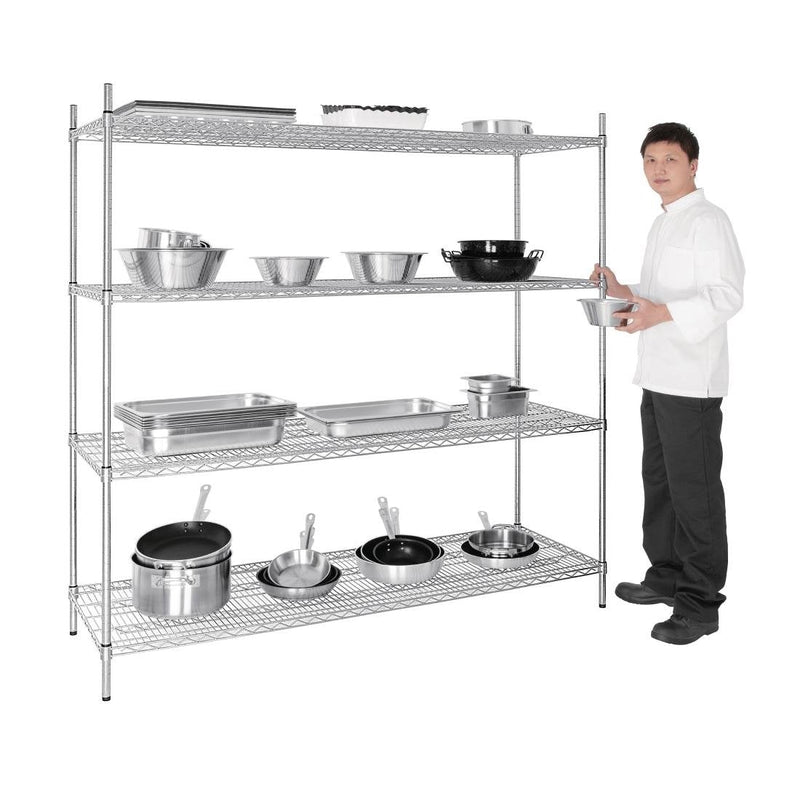 Vogue 4 Tier Wire Shelving Kit 1830x610mm