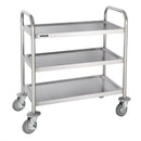 Vogue Stainless Steel 3 Tier Clearing Trolley Small F993