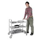 Vogue Stainless Steel 3 Tier Clearing Trolley Medium F994