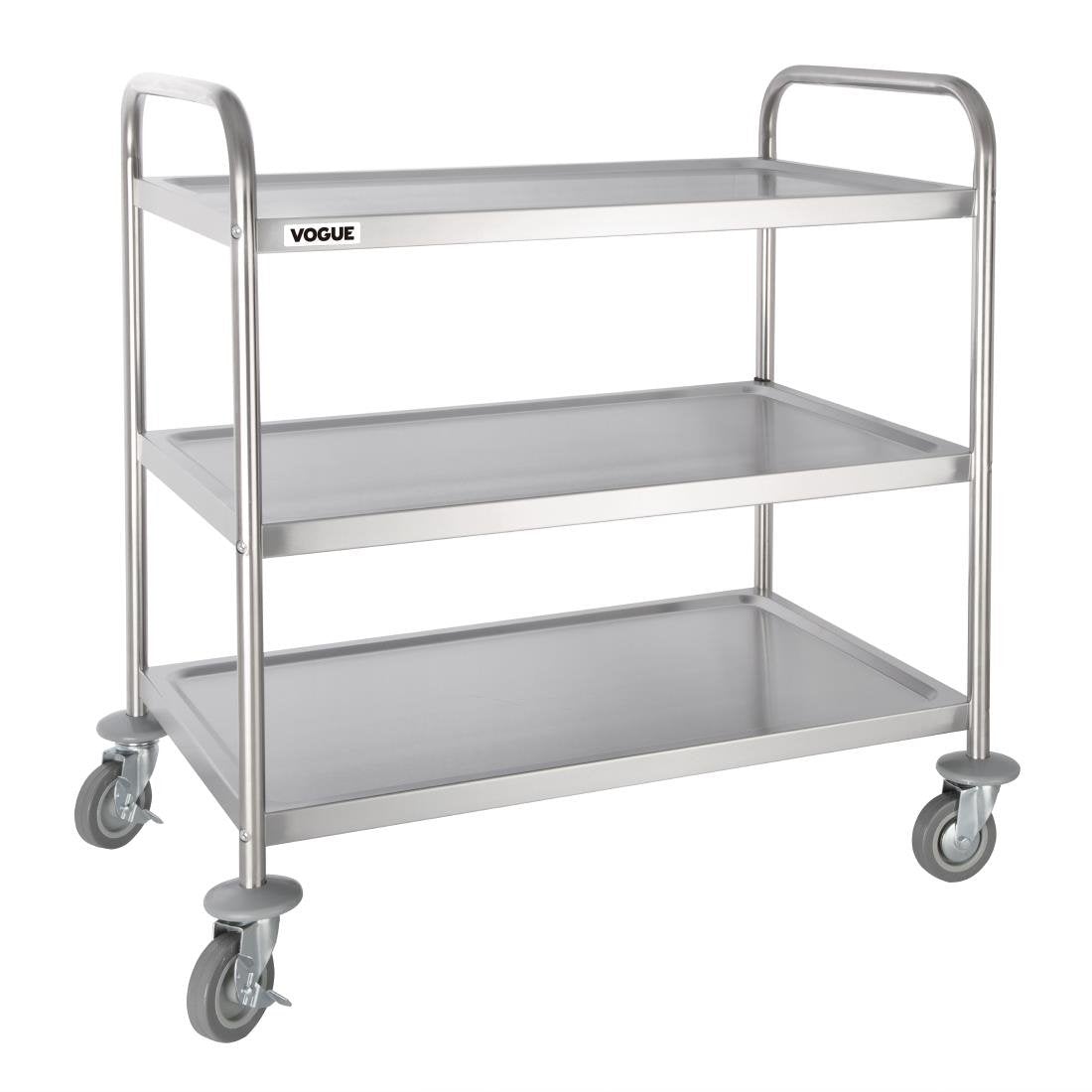 Vogue Stainless Steel 3 Tier Clearing Trolley Large F995