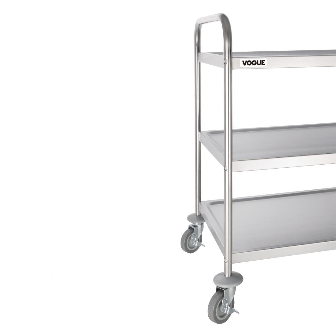 Vogue Stainless Steel 3 Tier Clearing Trolley Large F995