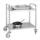 Vogue Stainless Steel 2 Tier Clearing Trolley Small F996