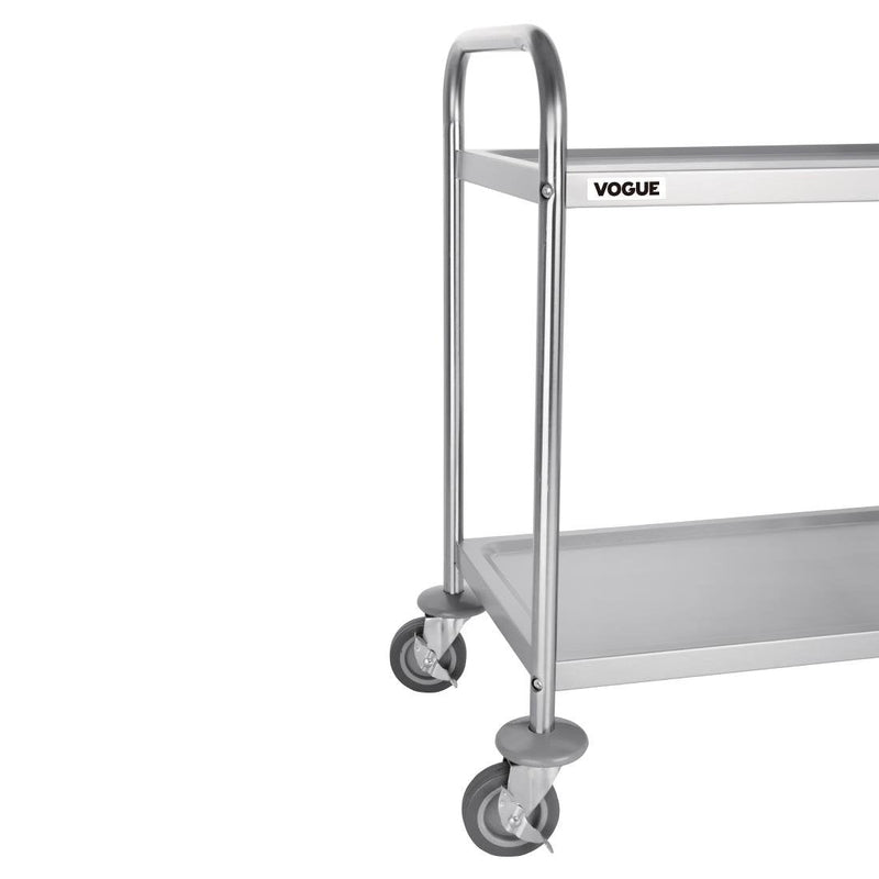 Vogue Stainless Steel 2 Tier Clearing Trolley Small