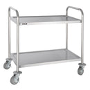 Vogue Stainless Steel 2 Tier Clearing Trolley Medium F997