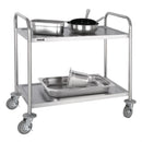 Vogue Stainless Steel 2 Tier Clearing Trolley Medium F997