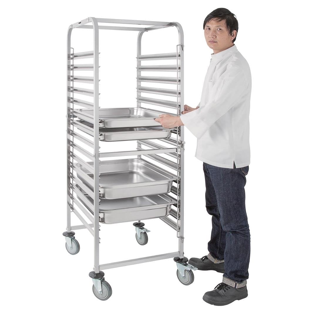 Vogue Gastronorm Racking Trolley 15 Level GG499