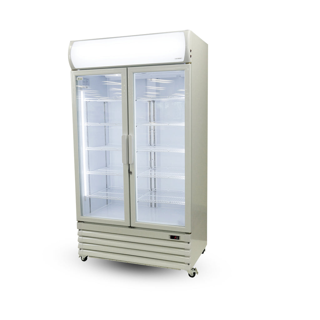 Thermaster Large Two Glass Door Colourbond Upright Drink Fridge LG-1000GE