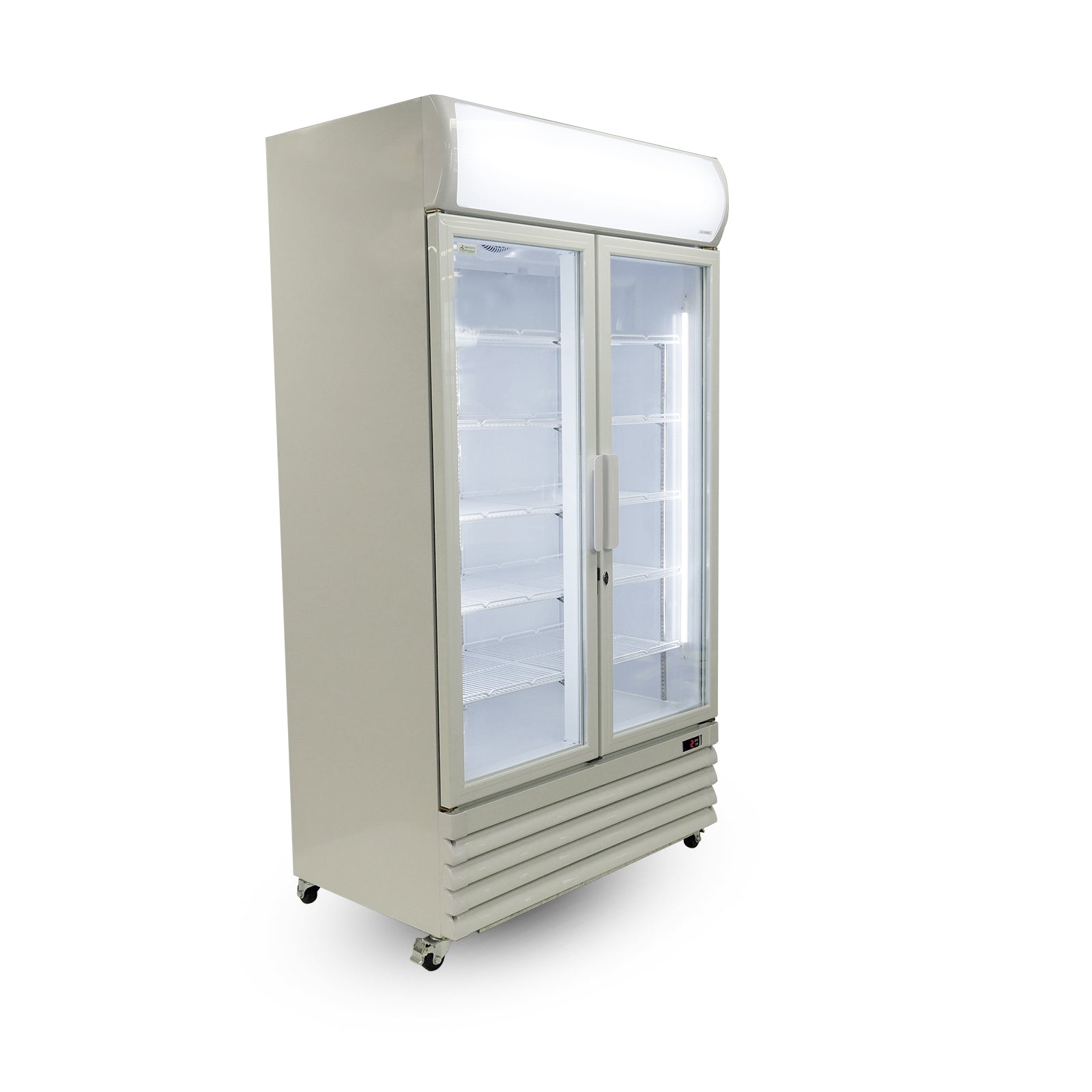 Thermaster Large Two Glass Door Colourbond Upright Drink Fridge LG-1000GE