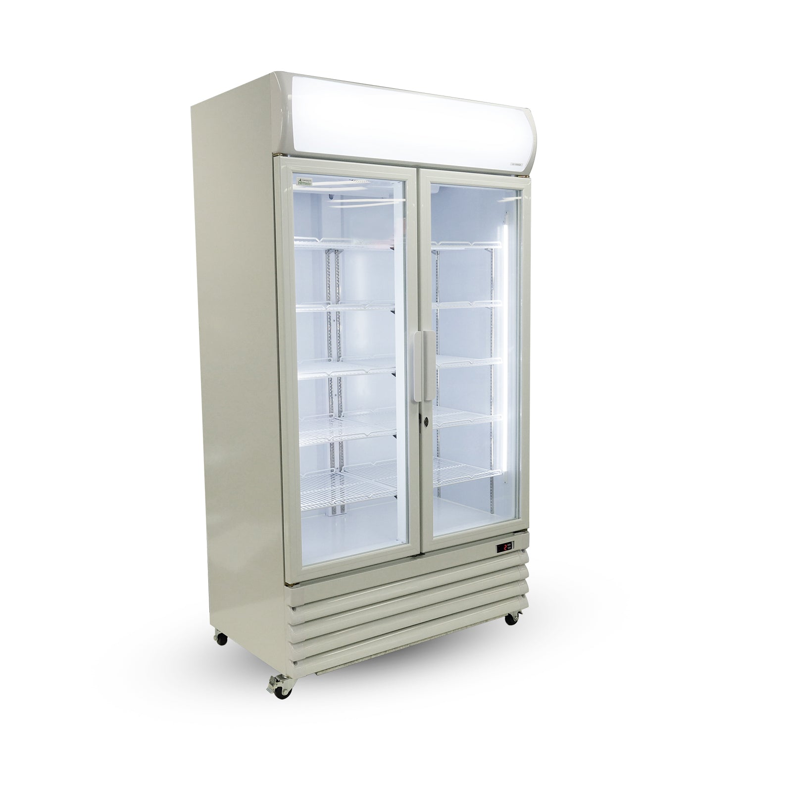 Thermaster Large Two Glass Door Colourbond Upright Drink Fridge LG-1000GE