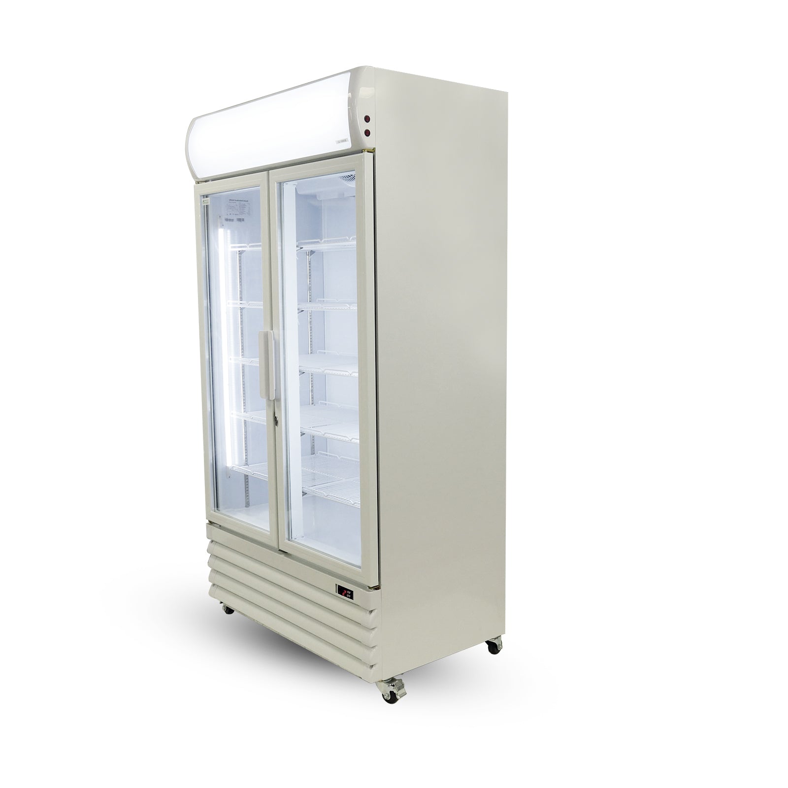 Thermaster Large Two Glass Door Colourbond Upright Drink Fridge LG-1200GE