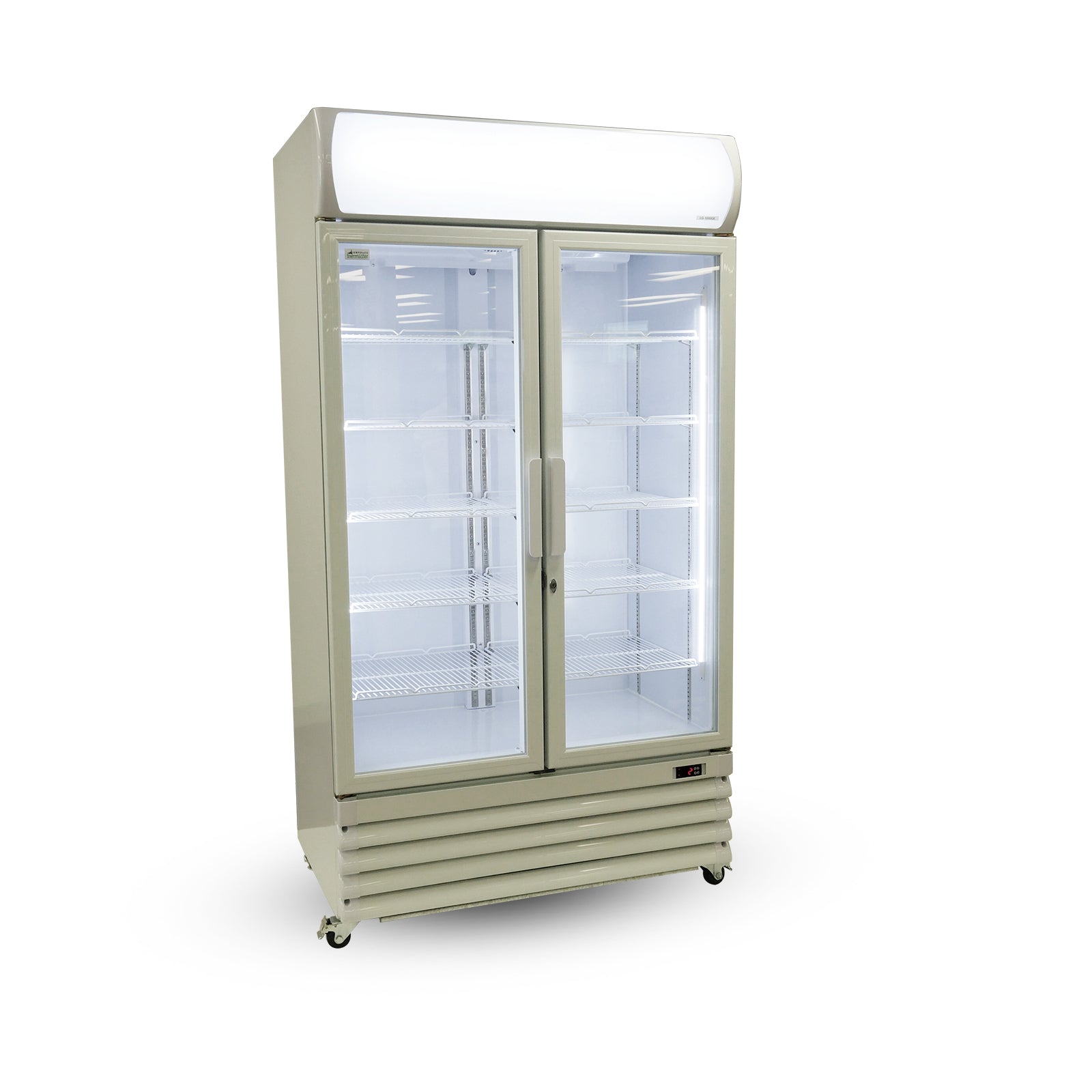 Thermaster Large Two Glass Door Colourbond Upright Drink Fridge LG-1200GE