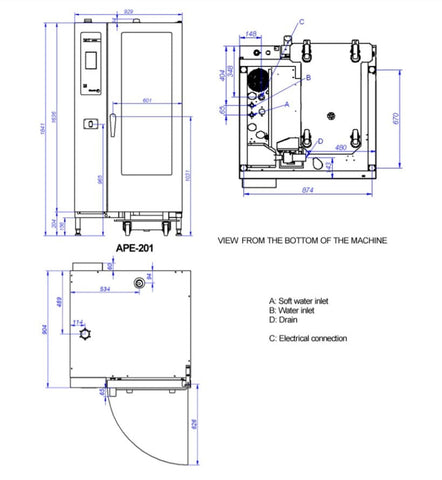 APE-201 Fagor Advanced Plus Electric 20 Trays Combi Oven APE-201