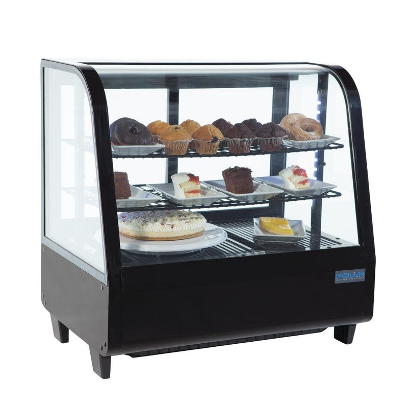 Polar C-Series Countertop Food Display Fridge 100Ltr Black