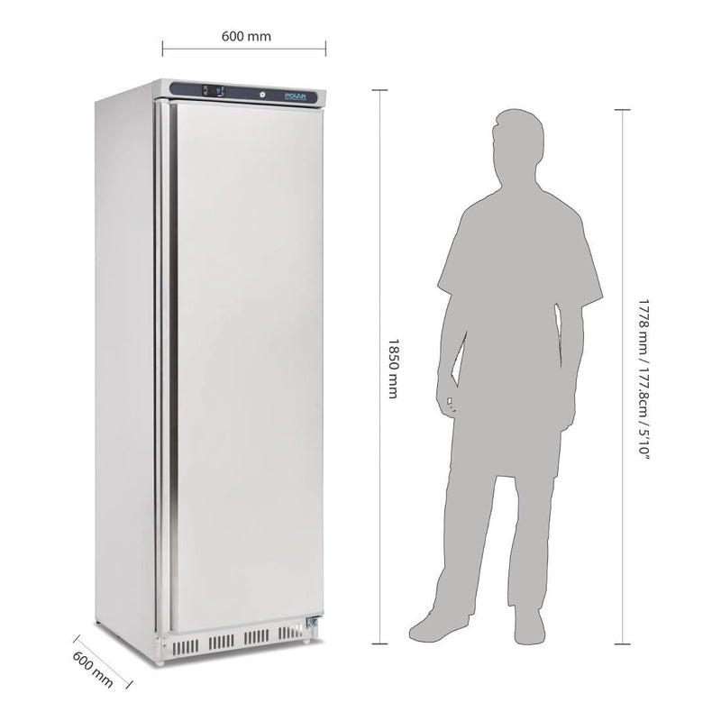 Polar C-Series Upright Freezer Stainless Steel 365Ltr