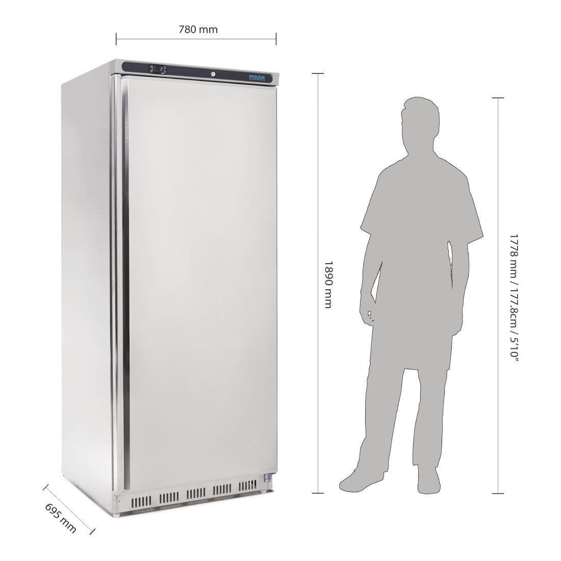 Polar C-Series Upright Fridge Stainless Steel 600Ltr CD084-A