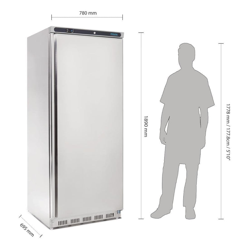 Polar C-Series Upright Fridge Stainless Steel 600Ltr