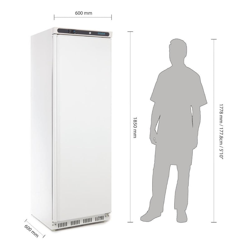 Polar C-Series Upright Fridge White 400Ltr