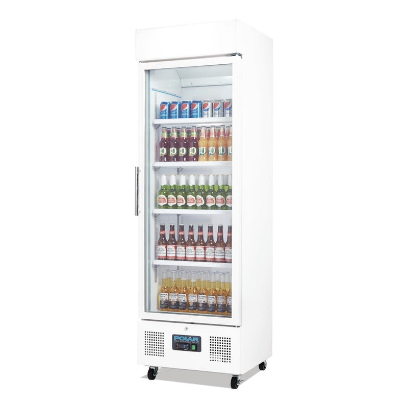 Polar G-Series Upright Display Fridge White 350Ltr