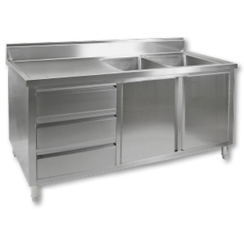 Modular Systems Kitchen Tidy Cabinet With Double Right Sinks DSC-1800R-H