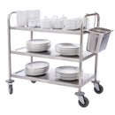 Vogue Stainless Steel 3 Tier Clearing Trolley Large F995