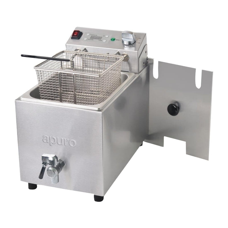 Apuro Single Tank Single Basket 8Ltr Countertop Fryer with Timer 2.9kW