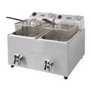 Apuro Twin Tank Twin Basket 8Ltr Countertop Fryer with Timer 2x 2.9kW FC375-A