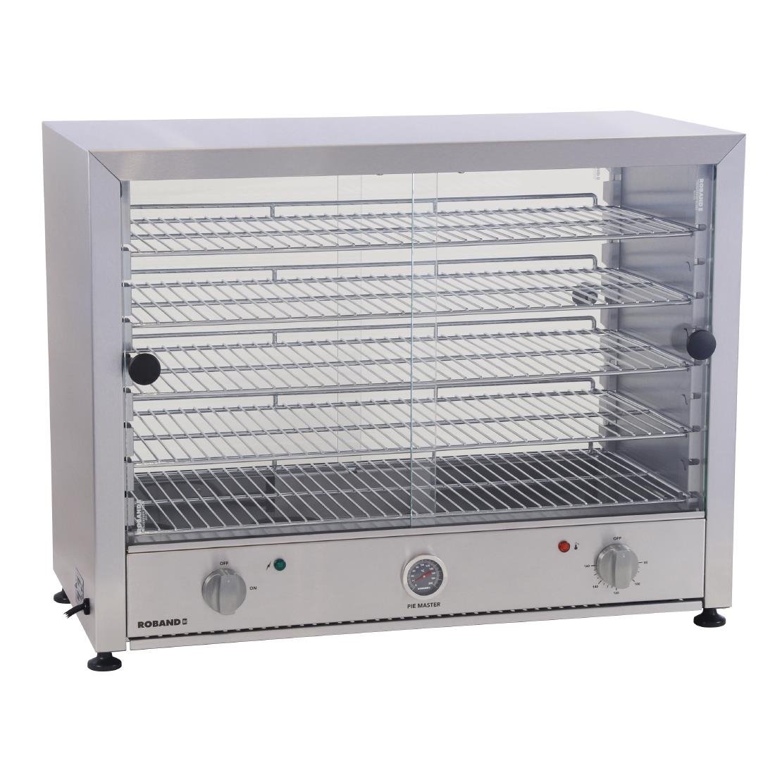 Roband Pie Master Pie Warmer PM100G Glass Doors Both Sides - 100 Pies FK467-A