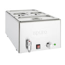 Apuro Bain-Marie with Tap & Pans 2x GN 1/3 2x GN 1/6 FT692-A