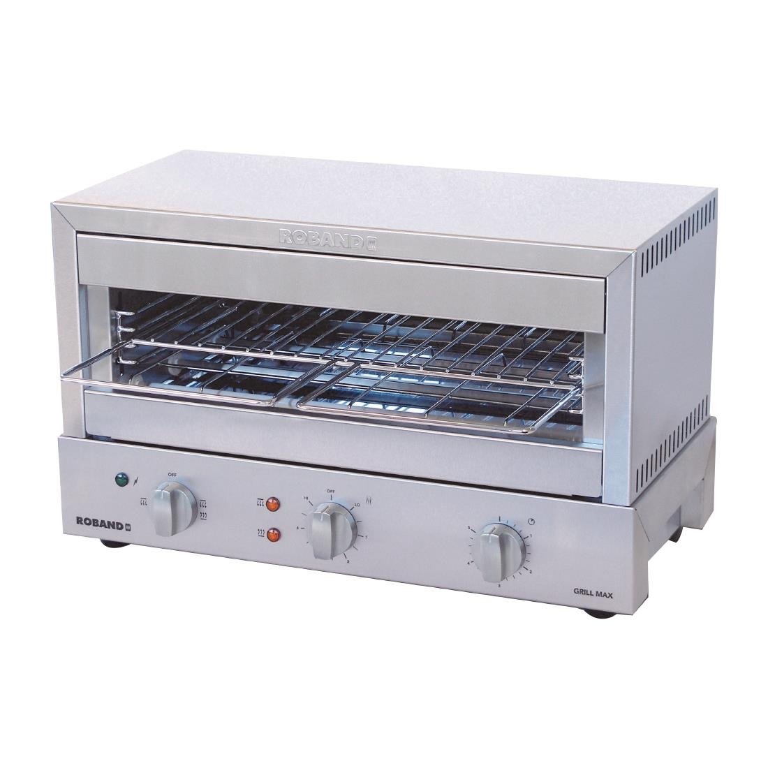 Roband Grill Max Toaster GMX810G Stainless Steel Body with Glass Element 8 Slice Capacity FY199