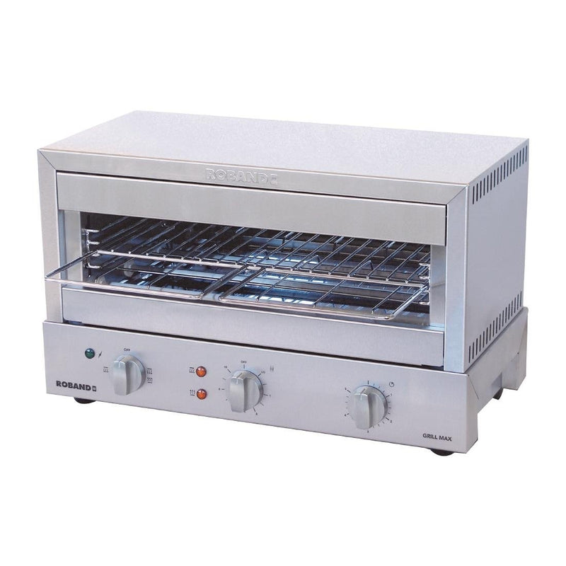 Roband Grill Max Toaster GMX810G Stainless Steel Body with Glass Element 8 Slice Capacity